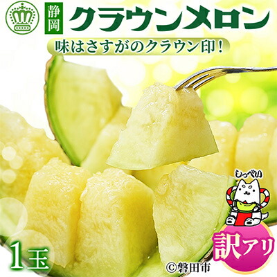 【ふるさと納税】【訳あり品】クラウンメロン　1玉　～ご家庭用に～　_ メロン めろん マスクメロン わけあり 訳アリ 家庭用 フルーツ 果物 くだもの 人気 美味しい ふるさと 【配送不可地域：離島・北海道・沖縄県】【1416442】