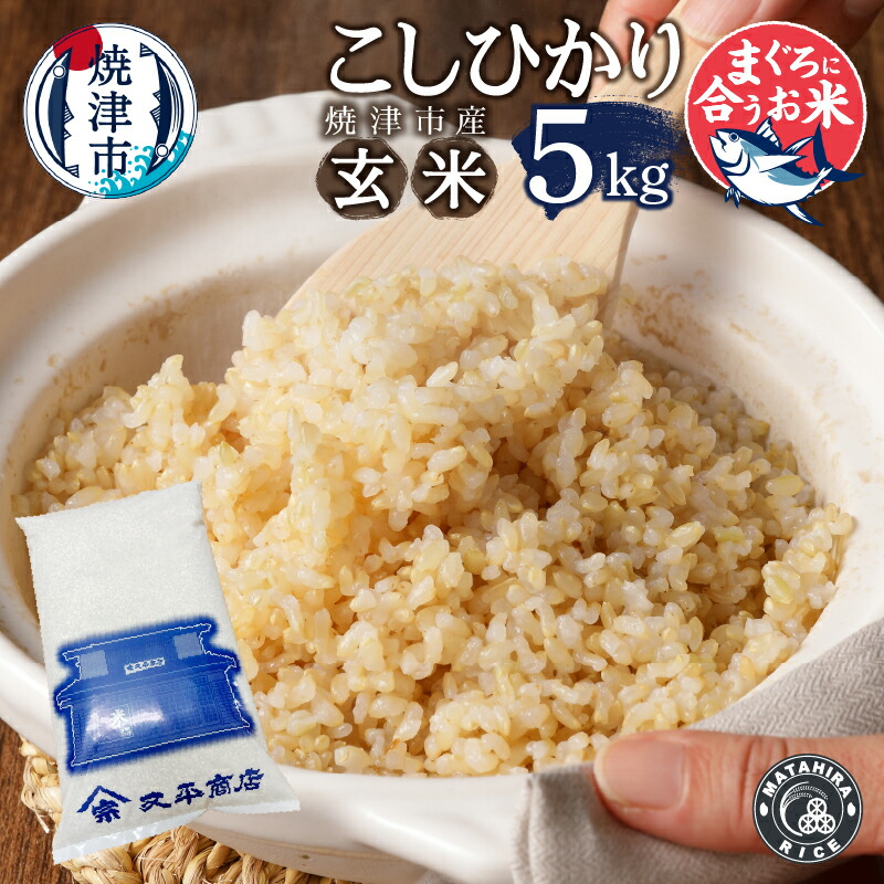 【ふるさと納税】 数量限定 米 玄米 コシヒカリ 5kg 老舗米屋 マグロに合う ごはん 焼津 a19-052