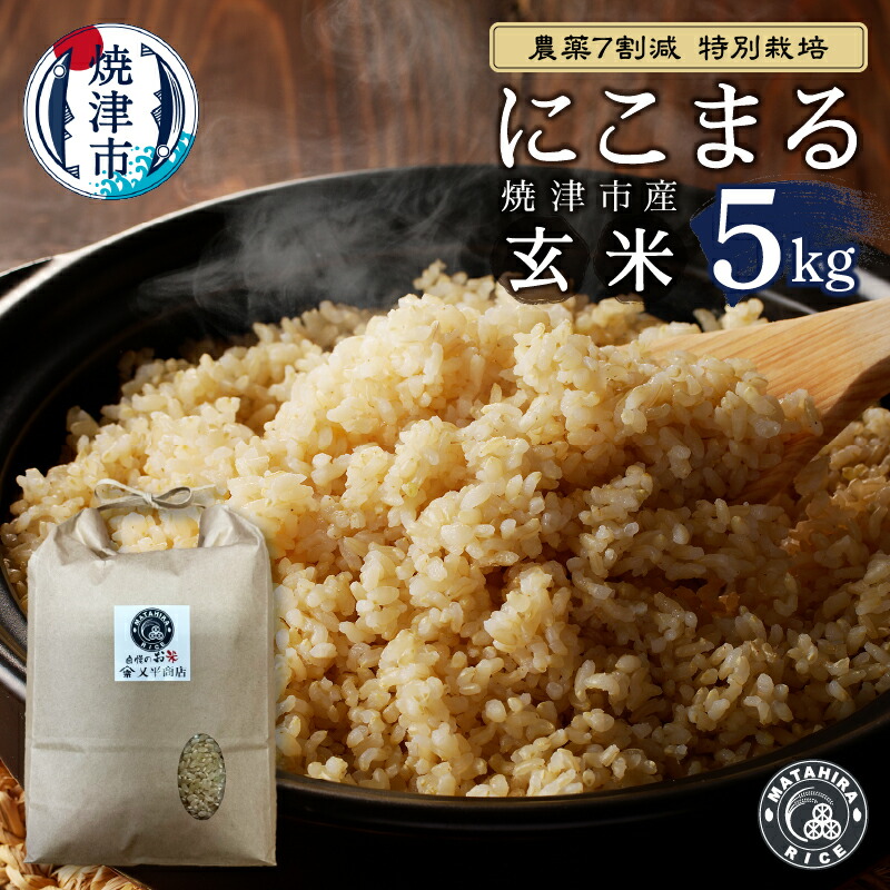 【ふるさと納税】 数量限定 米 玄米 にこまる 5kg 農薬7割減 特別栽培 安心 安全 こだわり 減農薬 ごはん 焼津 a25-062