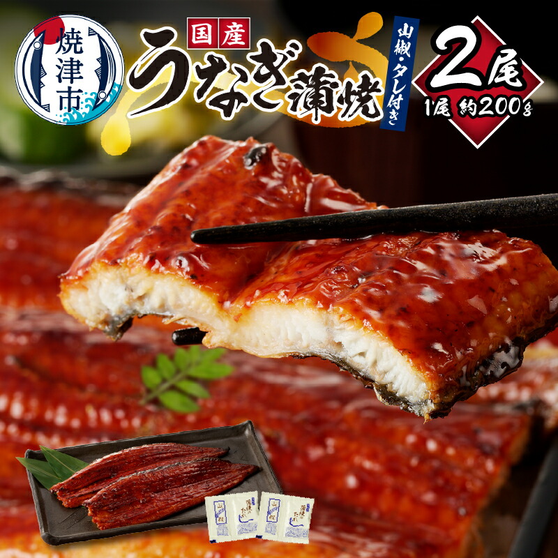 【ふるさと納税】 うなぎ 国産 蒲焼き 冷凍 焼津 約200g×2尾 たれ・山椒付き スギヤマ a15-337