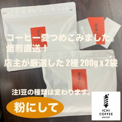【ふるさと納税】【贈答用】自家焙煎 店主厳選スペシャルティコーヒー 400g(200g×2種) 粉(中細挽き)【配送不可地域：離島・沖縄県】【1668217】