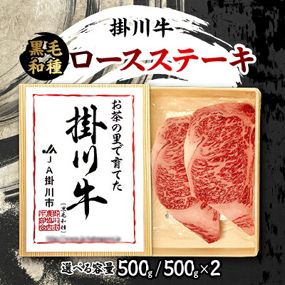 【ふるさと納税】掛川牛(黒毛和種)ロースステーキ (冷凍) 500g・ 500g×2【配送不可地域：離島・北海道・沖縄県・四国・九州】【G1670605】