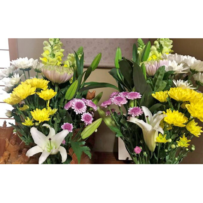 円 新商品 新型 お供えのお花 生花組花2束 1対