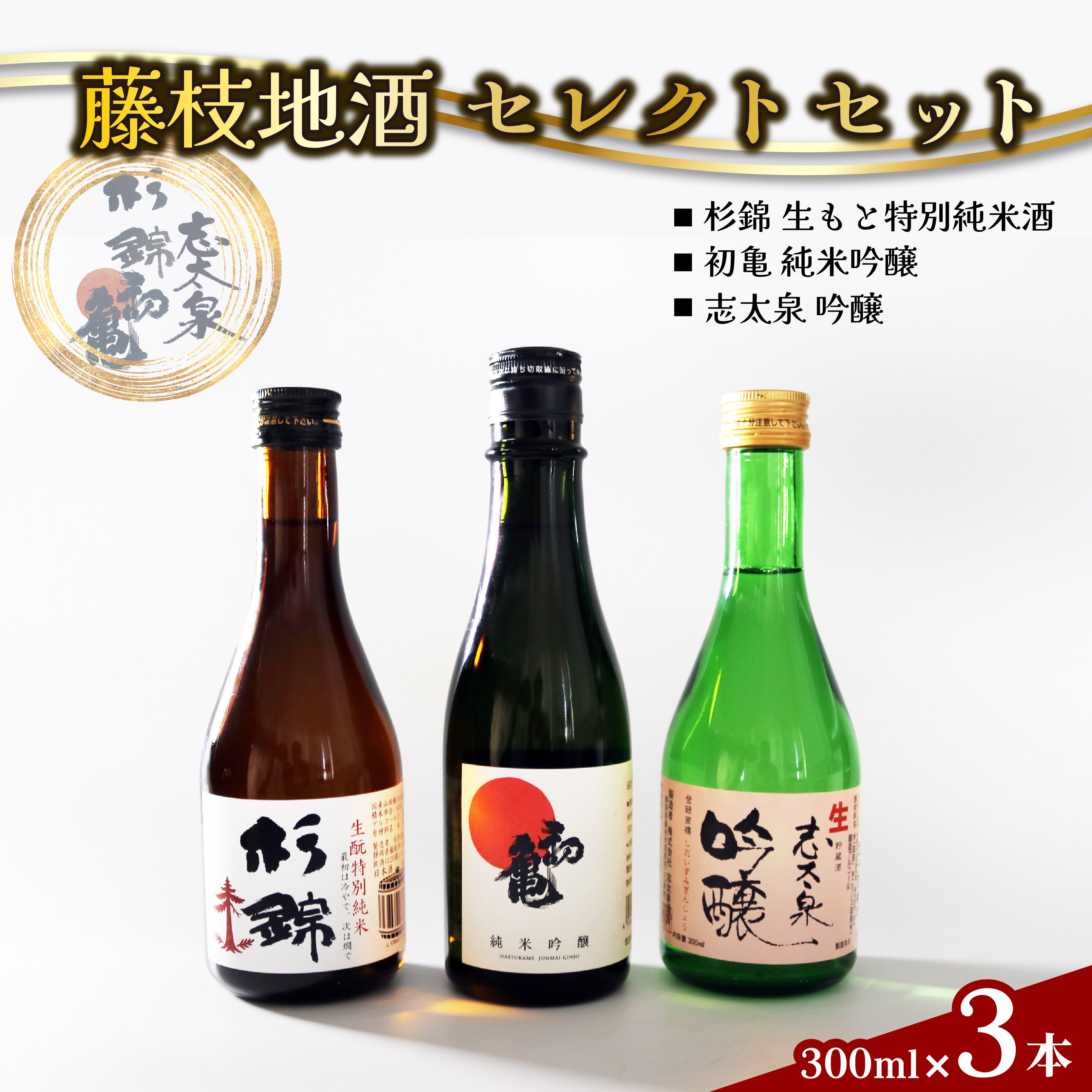 【ふるさと納税】 日本酒 藤枝 地酒 セレクト セット 300ml 3本 お酒 家飲み 宅飲み ギフト 飲み比べ 瓶 贈り物 初亀 純米吟醸 杉錦 生・瞼特別純米酒 志太泉 吟醸 酒 人気日本酒 おすすめ日本酒 定番 プレゼント 静岡県 藤枝市