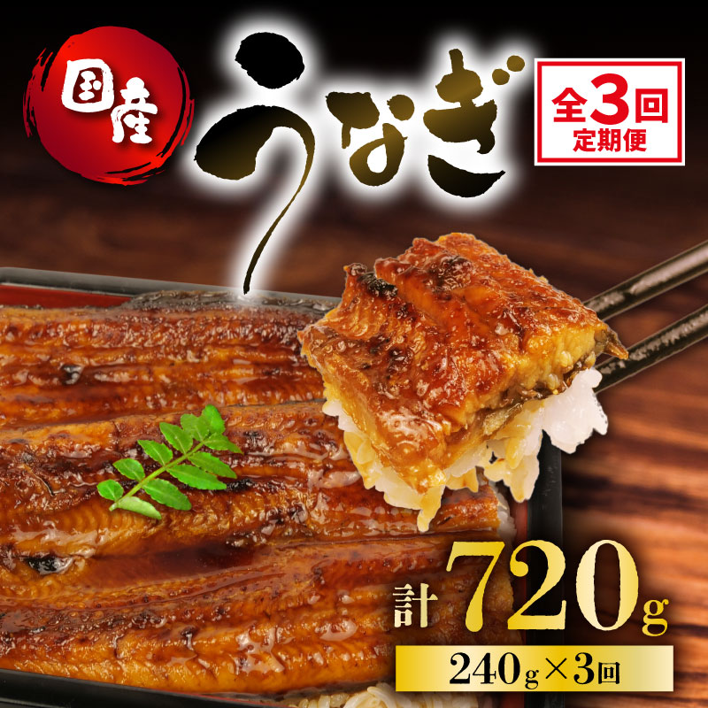 【ふるさと納税】 定期便 全3回 うなぎ 国産 蒲焼 120g × 2尾 計720g 鰻 ウナギ JAS認定 土用 丑の日 レンチン 簡単 ギフト 贈答用 冷凍 養殖 真空パック レンジ調理 湯煎 まとめ買い 夏の味覚 うな重 ひつまぶし スタミナ食 高たんぱく 和食 郷土料理 藤枝市 静岡県