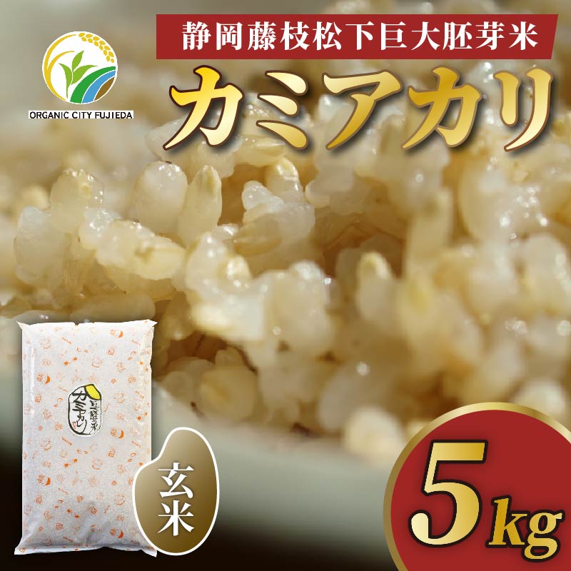 【ふるさと納税】 お米 5kg カミアカリ 玄米 静岡県産 巨大胚芽米 米 国産 オーガニック 藤枝市産 松下米 ごはん ご飯 食品 玄米食 専用 おこめ 静岡県 藤枝市