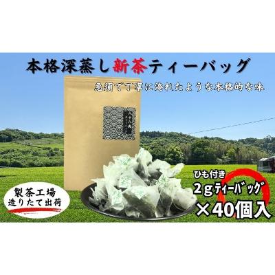 【ふるさと納税】本格深蒸し新茶ティーバッグ大袋（2ｇ×40個入）　お届け：6月初旬から順次発送