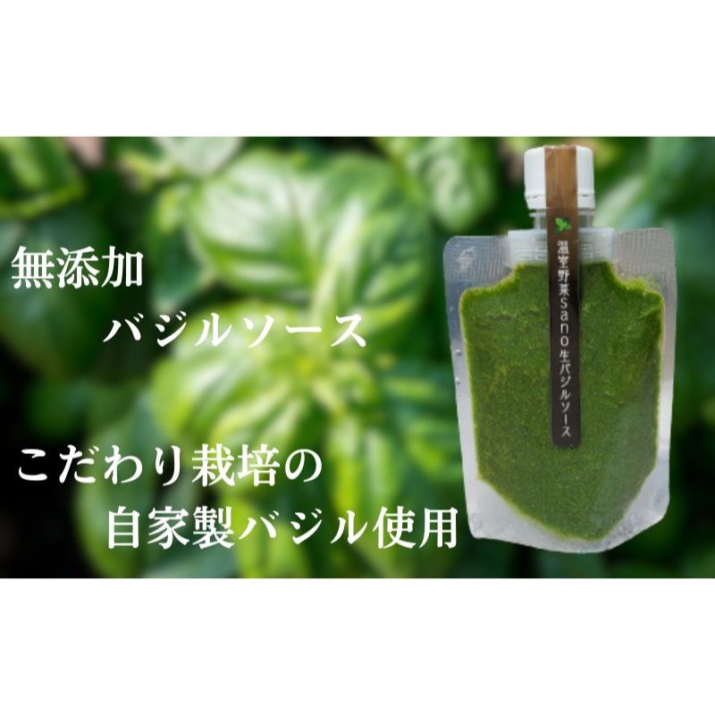 【ふるさと納税】温室野菜 sano 　生バジルソース 料理 イタリア料理 新鮮 香り 温室栽培 無添加 おすすめ 人気 厳選 袋井市 加工食品 食用油