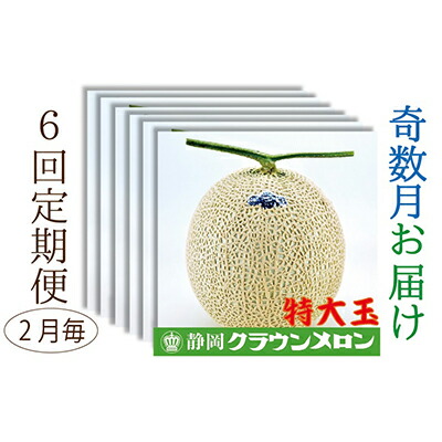 【ふるさと納税】【奇数月6回定期便】クラウンメロン（白等級）特大玉　1玉入 果物類 メロン青肉 フルーツ 果物 　お届け：◆返礼品到着後、すぐに状態をご確認ください◆