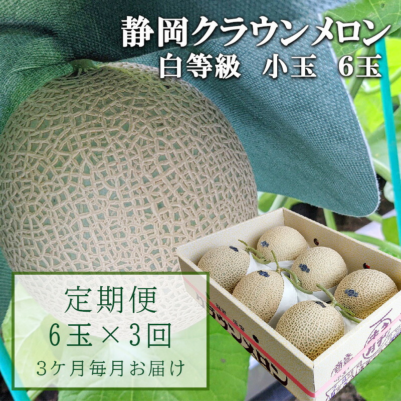 【ふるさと納税】【3か月定期便】クラウンメロン【並(白等級)】小玉(1.1kg前後)6玉入り 果物 メロン青肉 フルーツ デザート 高級メロンブランド 高級メロン ブランドメロン