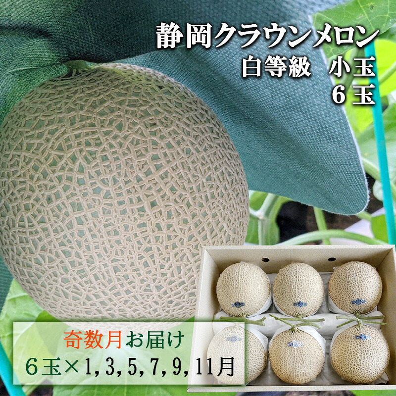 【ふるさと納税】【奇数定期便】クラウンメロン【並(白等級)】小玉(1.1kg前後)6玉入り 果物 メロン青肉 フルーツ デザート 高級メロンブランド 高級メロン ブランドメロン