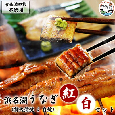 【ふるさと納税】食品添加物不使用の浜名湖うなぎ　蒲焼&白焼　紅白セット【長蒲焼(約180g)と長白焼(約125g)】【配送不可地域：離島】【1481934】