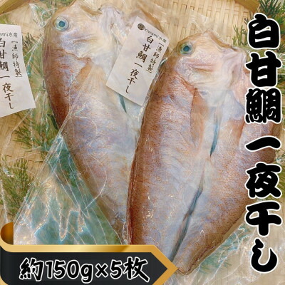 【ふるさと納税】【遠州灘産】白甘鯛の一夜干し　約150g×5枚【配送不可地域：離島】【1587703】