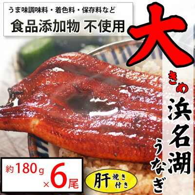 【ふるさと納税】【発送月固定定期便】食品添加物不使用の浜名湖うなぎ　脂ノリノリ大きな長蒲焼6尾+肝焼き付き全3回【配送不可地域：離島】【4059762】