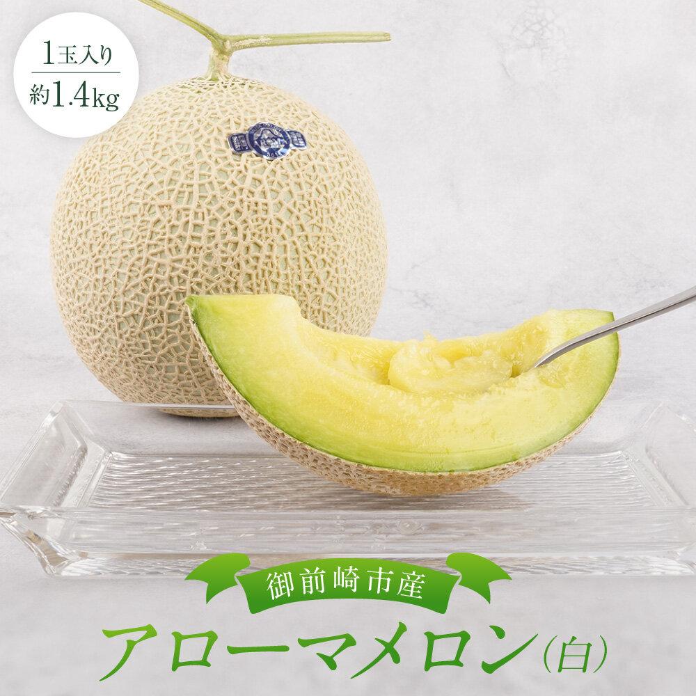 【ふるさと納税】御前崎市産アローマメロン（白）1玉入り｜マスクメロン フルーツ 果物 くだもの デザート ギフト 贈答 プレゼント 箱入 静岡｜静岡県御前崎市