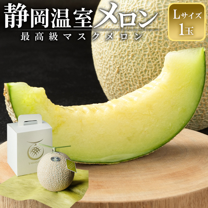 【ふるさと納税】静岡温室メロン 1玉　Ｌ玉1.6kg～1.7kg 最高級のマスクメロン 山下メロン園 高級果実店に仕入るほどの自信のあるメロン ギフト メロン めろん 箱詰め フルーツ 果物 産地直送 甘いメロン 糖度 青肉｜静岡県御前崎市