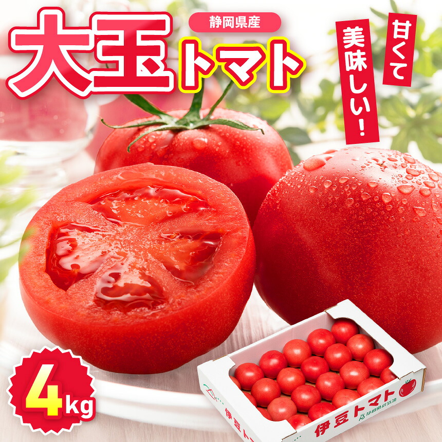 【ふるさと納税】伊豆の国産！大玉トマト（4kg）｜ 野菜 とまと 桃太郎 ハウス桃太郎 産地直送 静岡県 伊豆の国市｜静岡県伊豆の国市
