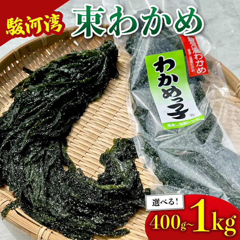 【ふるさと納税】 わかめ 駿河湾 束 わかめ 400g ~ 1kg 200g × 2袋 ~ 5袋 海藻 海産物 海鮮 魚介 ワカメ 若布 若芽 味噌汁 スープ 鍋 サラダ 刺身 酢のもの 家庭用 ギフト プレゼント 贈答 産地直送 静岡 選べる 国産 贈り物 小分け 肉厚 塩蔵わかめ 八木康 静岡県 牧之原市 7,000円