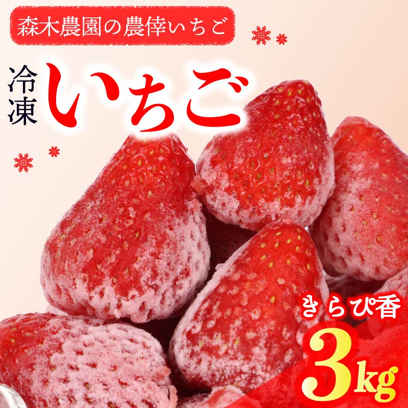 【ふるさと納税】 冷凍 いちご 苺 3kg以上 完熟 きらぴ香 ヘタ取り いちご 静岡 限定 苺 冷凍いちご きらぴ香 果物 スイーツ いちご 牧之原市 デザート フルーツ スイーツ アイス ジャム シャーベット ベリー 氷菓 冷凍 甘い オススメ ギフト 人気 牧之原市 森木農園画像
