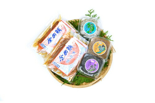 【ふるさと納税】特選ギフトセット 金め鯛 味噌漬 （4切入）ビニール袋入＋わさび３色 お得パック 1146 ／ 山長水産
