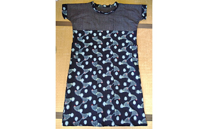 楽天市場 ふるさと納税 手作りの世界に1つしかない久留米絣と伊予絣のツートンロングワンピース ファッション 静岡県河津町