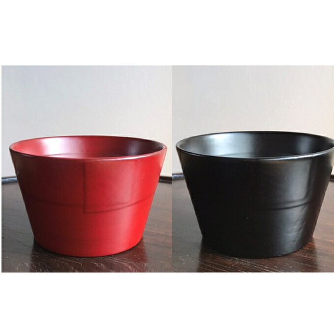 【ふるさと納税】蜂谷 隆之 作 筒鉢【朱・黒】 芸術品 塗師細工 木製 食器 筒鉢 朱 黒 河津町 和食器 漆ペンキ塗り