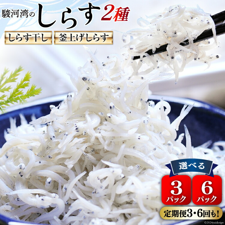 【ふるさと納税】 選べるセット 発送回数 静岡県駿河湾 しらす干し 100g 釜上げしらす 120g 計3パック or 計6パック [マルあ水産 静岡県 吉田町 22424312] 魚 海鮮 しらす 白子 シラス 天日 じゃこ 小分け おじゃこ しらす干し｜静岡県吉田町