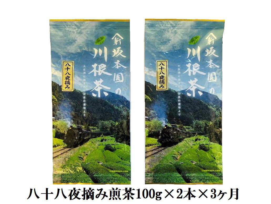 【ふるさと納税】定期便 お茶 静岡 100g&times;2本&times;3ヶ月連続 / 八十八夜摘み煎茶 | ふるさと納税 ふるさと 静岡県 川根本町 静岡茶 川根茶 新茶 煎茶 八十八夜摘み 定期便 送料無料｜静岡県川根本町