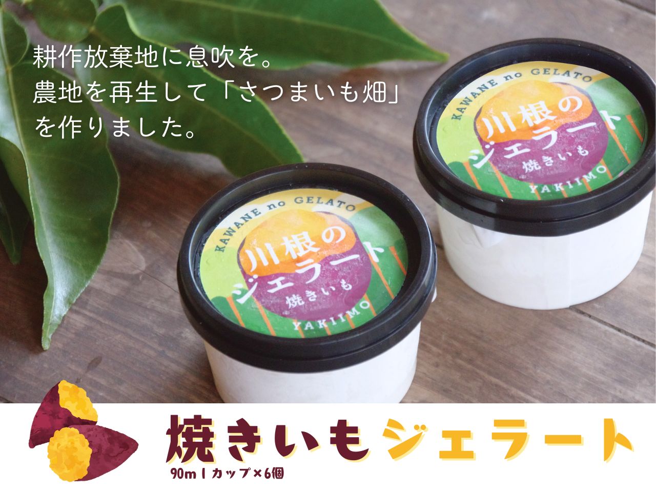 【ふるさと納税】焼きいもジェラート（90mlカップ×6個）