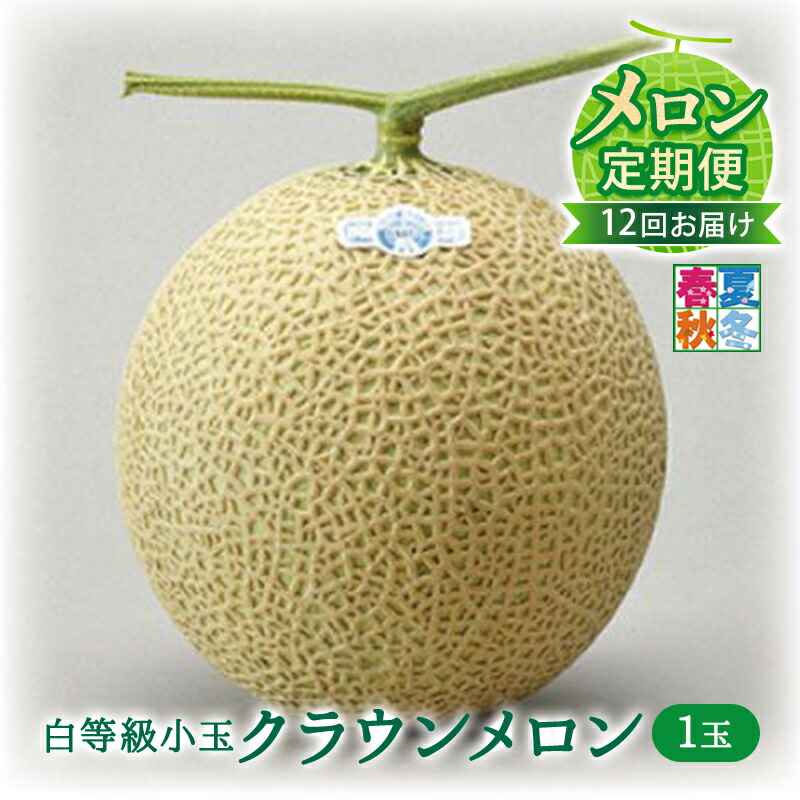 【ふるさと納税】【メロン定期便】クラウンメロン（白等級） 小玉　1玉入【12か月連続】 果物類 メロン青肉 　お届け：翌月以降、初回発送から12ヶ月連続でお届けします。 ◆返礼品到着後、すぐに状態をご確認ください◆