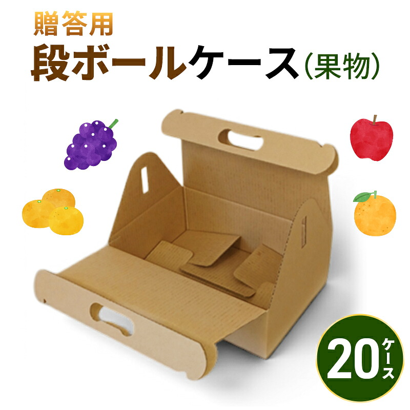【ふるさと納税】贈答用段ボールケース(果物)20ケース 箱 ダンボール フタ付き 贈答用 ギフト 果物 フルーツ 梨 リンゴ アウトドア ピクニック お弁当 組み立て簡単 道具不要 静岡県 森町|静岡県森町