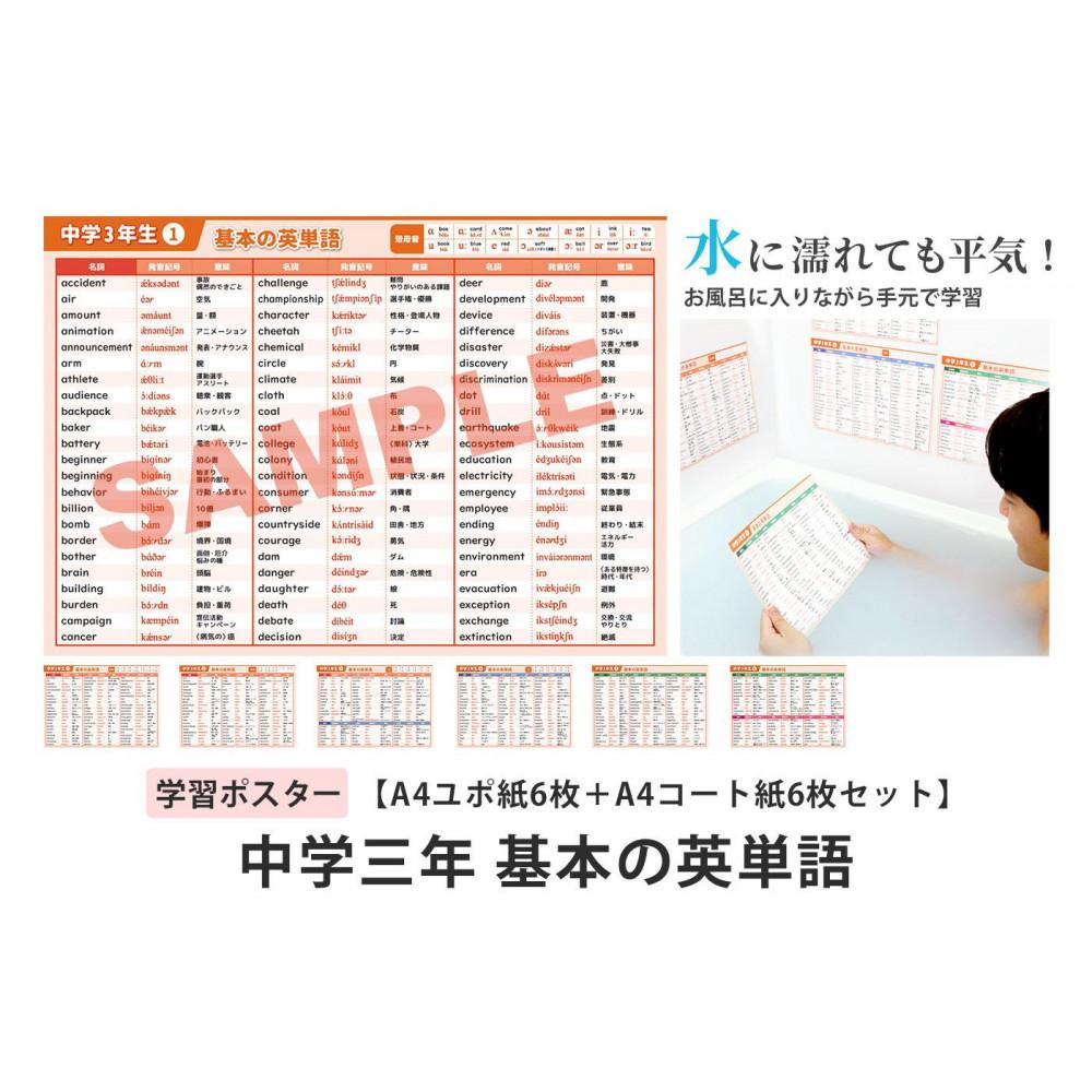 【ふるさと納税】学習ポスター 英語 中学三年 基本の英単語【A4ユポ紙6枚+A4コート紙6枚セット】|愛知県名古屋市