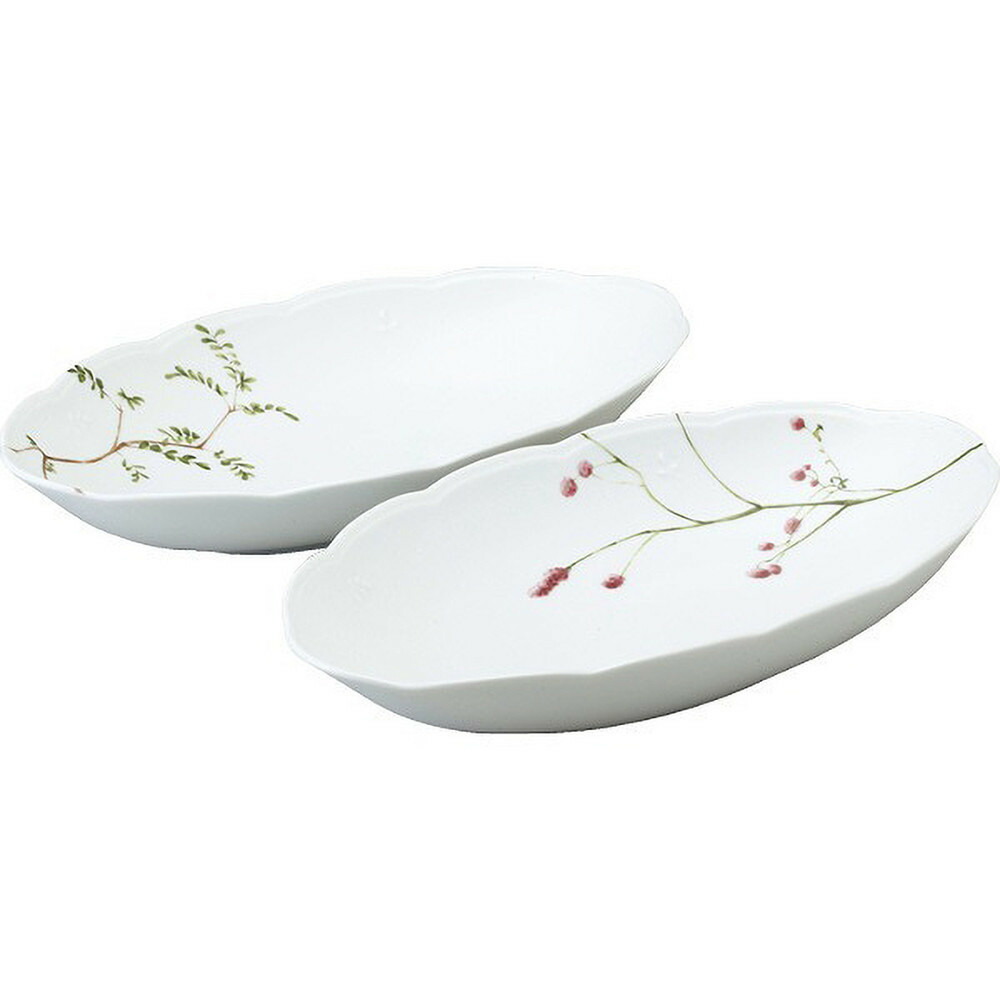 【ふるさと納税】ナルミ 里花暦 ゆったりオーバルボウルセット 32cm 2人用 40912-33085|愛知県名古屋市