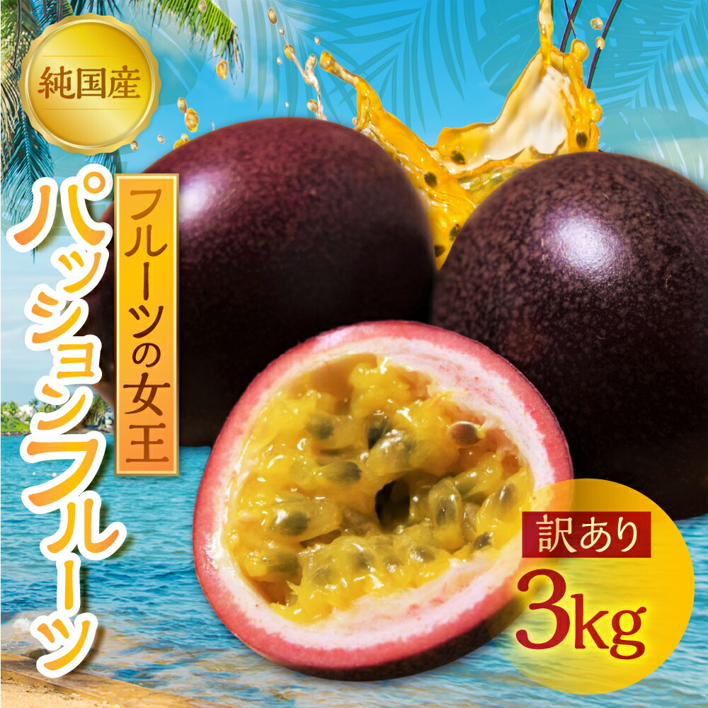 【ふるさと納税】≪先行予約≫ 国産パッションフルーツ 約3kg【業務用規格外品】冨永さんの パッションフルーツ ギフト 贈答 希少 稀少 数量限定 期間限定 旬 人気 おすすめ 甘い 果物 美味しい 果物 フルーツ わけあり 訳あり ワケアリ 愛知県 豊橋市 16,560円