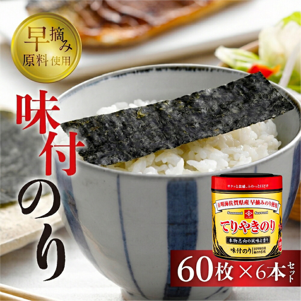 【ふるさと納税】てりやきのり卓上１０切６０枚　６本詰め　海苔 永井海苔 愛知県 豊橋市