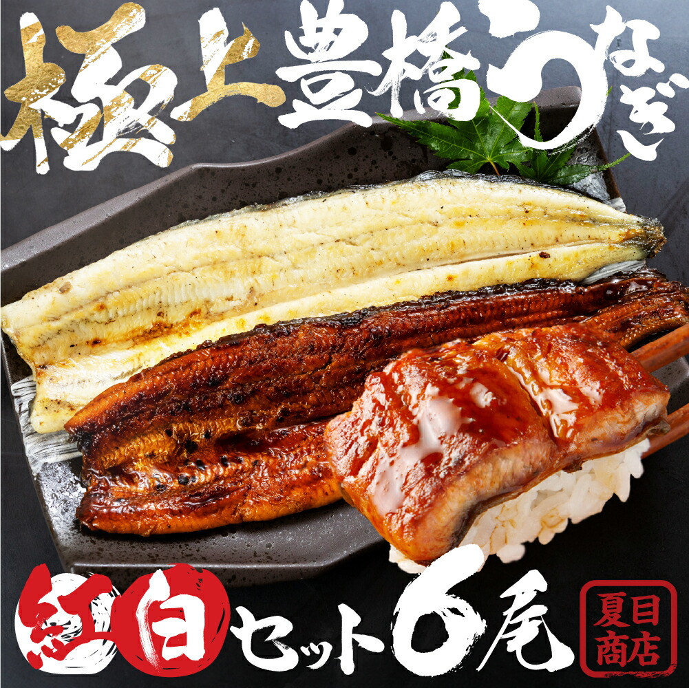 【ふるさと納税】 豊橋うなぎ 紅白セット 6尾 夏目商店 国産 国産うなぎ 蒲焼 白焼 長焼 ウナギ 鰻 たれ 豊橋うなぎ ひつまぶし まだ間に合う 年内 年末 指定可 贈答 ギフト お祝い 内祝い ご褒美 贅沢 高級 愛知 三河