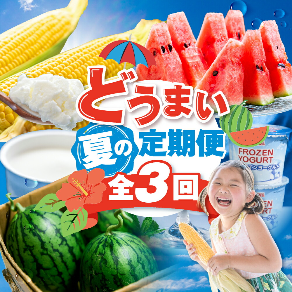 【ふるさと納税】どうまい 夏の味覚 定期便 全3回 すいか / とうもろこし / アイスクリーム / とうもろこし ゴールドラッシュ 高糖度 朝採れ スイカ 大玉スイカ 天伯スイカ フローズンヨーグルト フロヨー 期間限定 数量限定 愛知県 豊橋市 送料無料 35000円