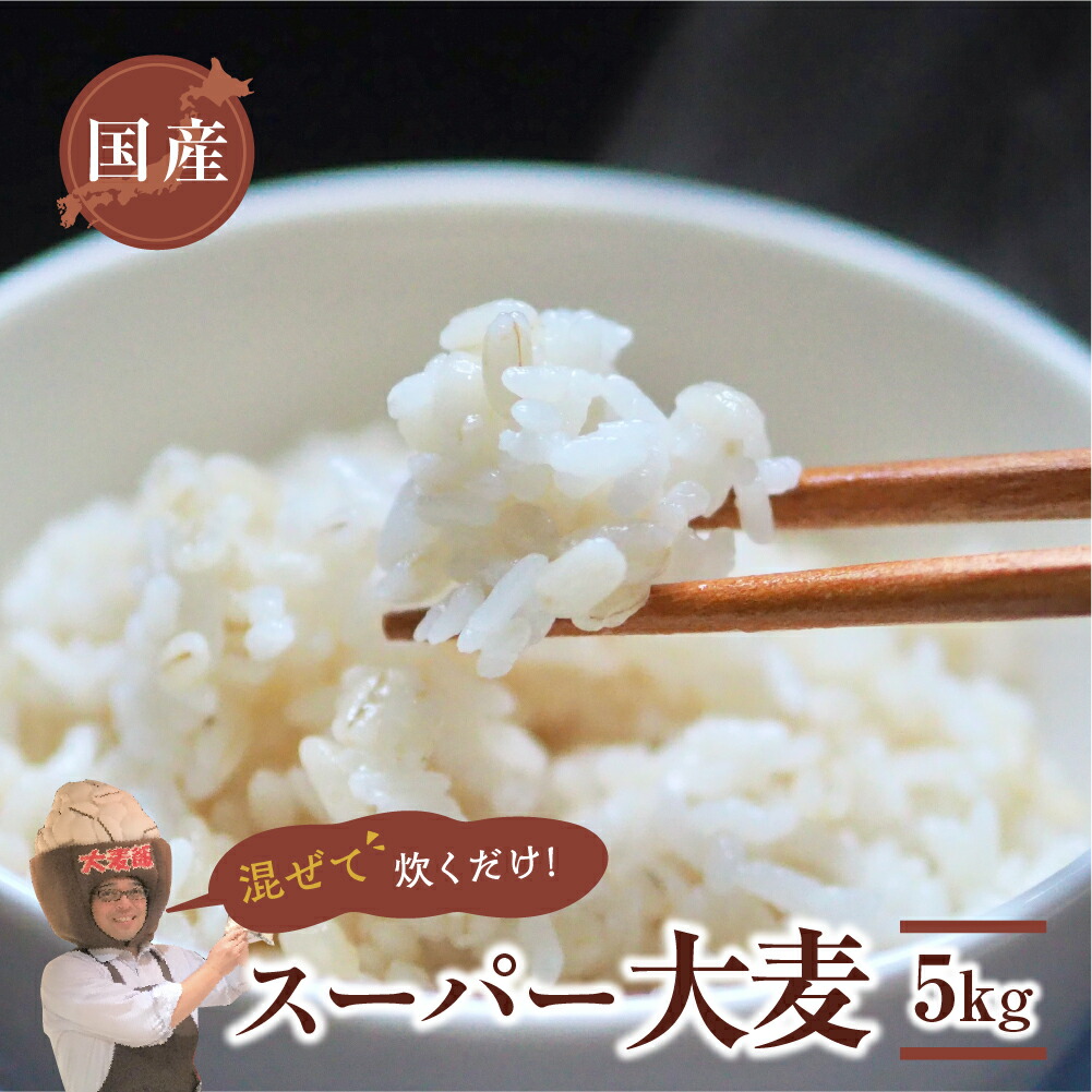 【ふるさと納税】国産スーパー 大麦 毎日食べたいたっぷり 5kg 食物繊維 たっぷり 麦 麦ごはん 大麦 ビューファイバー 雑穀米 健康 愛知県 豊橋市