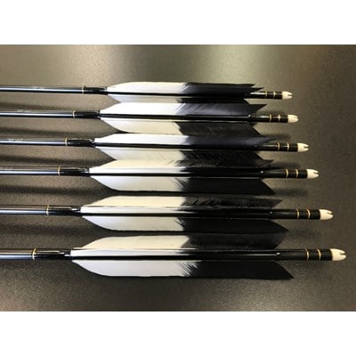 Sale 矢 ふるさと納税 七面鳥アルミ矢 14 6本組 シャフト色 黒 矧ぎ糸 黒系 Dgb Gov Bf