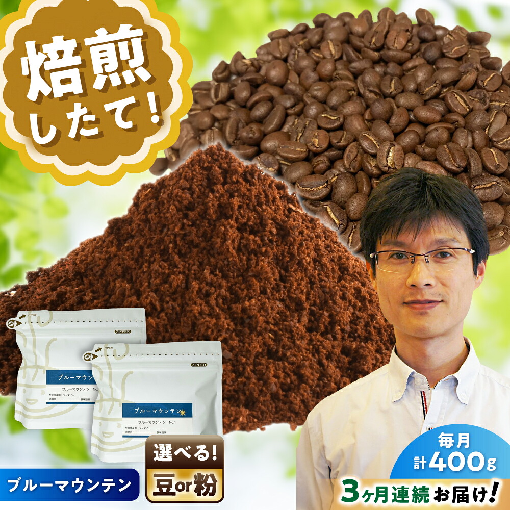 【ふるさと納税】【全3回定期便】[選べる豆 or 粉] ブルーマウンテンNo.1　200g&times;2個 / 珈琲 コーヒー / 瀬戸市 / Ｃｏｆｆｅｅ　ＳＡＫＵＲＡ[BBAB087]｜愛知県瀬戸市