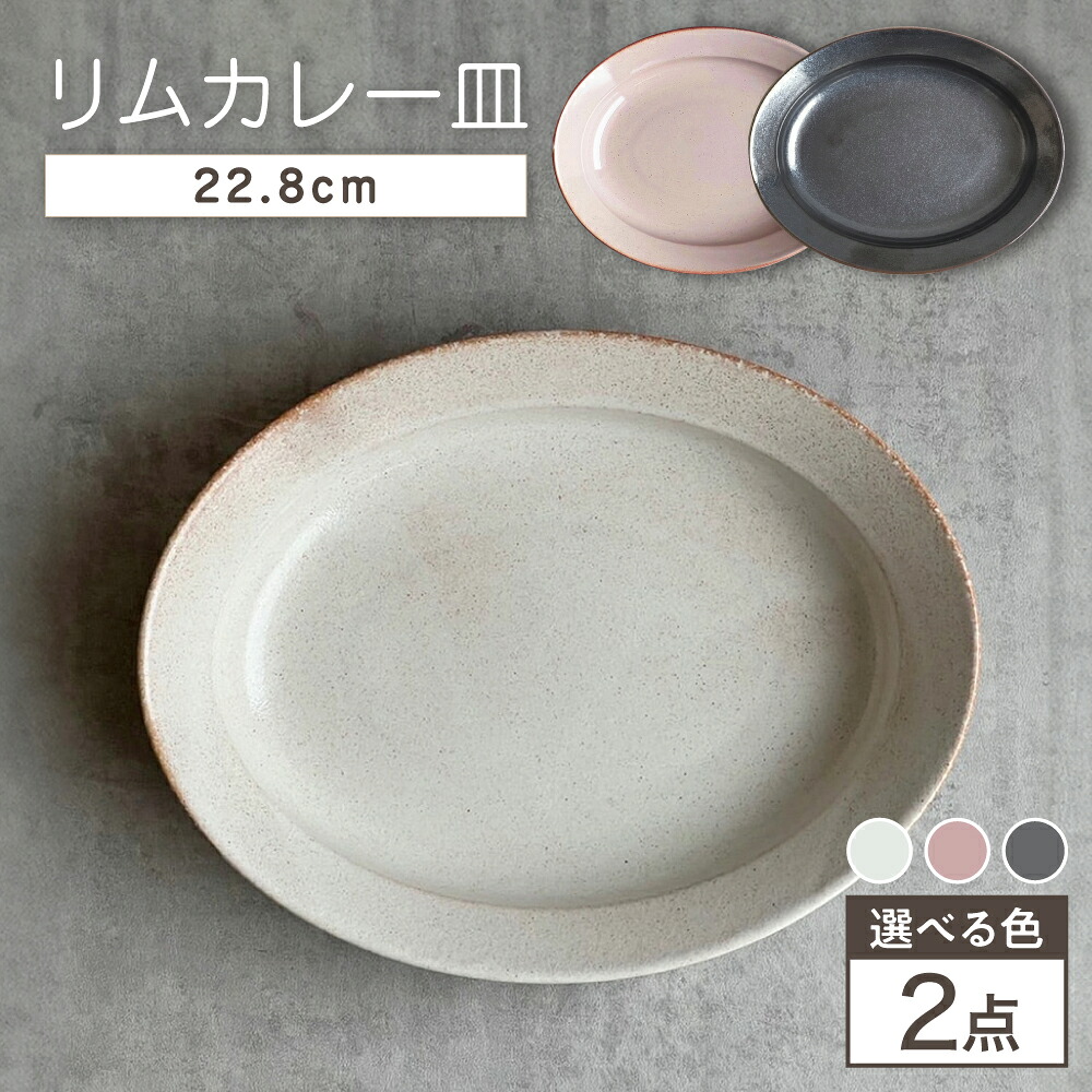【ふるさと納税】【選べる3色】【瀬戸焼】リムカレー皿 2枚セット【株式会社カネ三商店】 / 皿 食器 カレー皿 ギフト プレゼント / 瀬戸市[BBDD012]｜愛知県瀬戸市