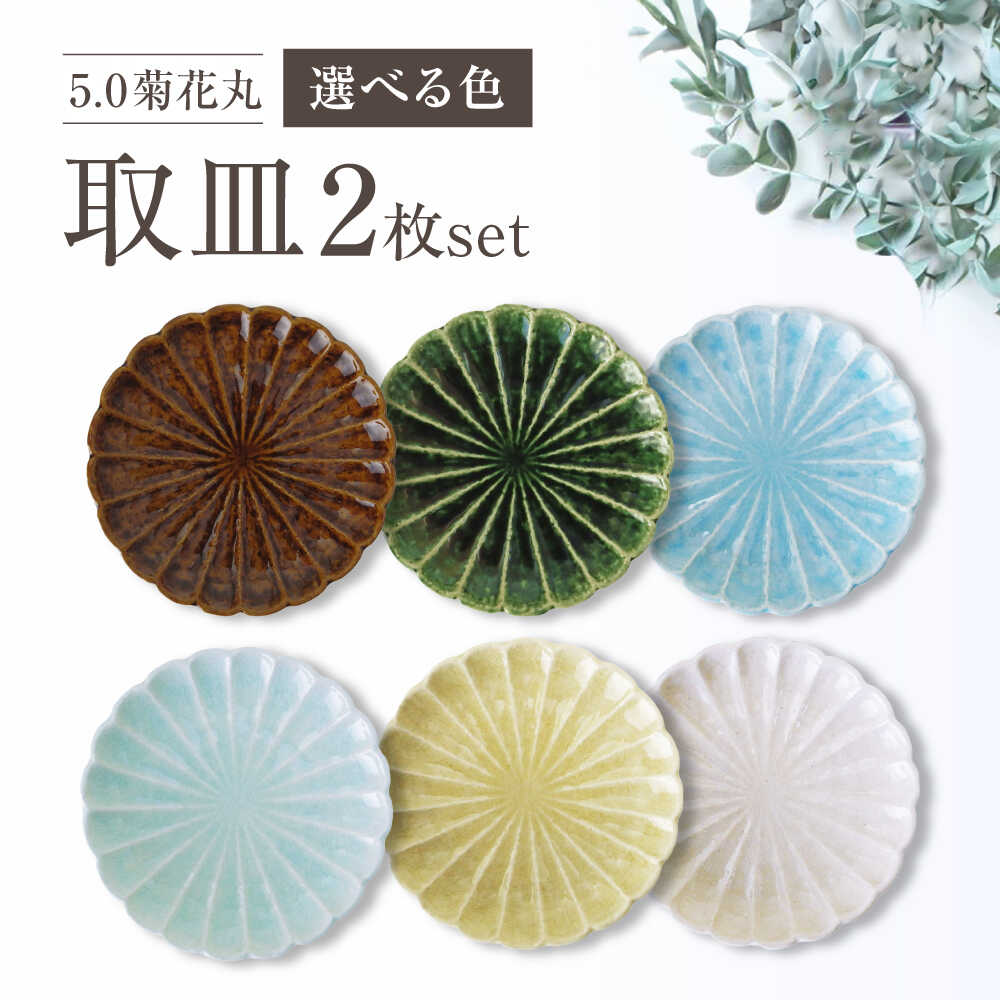 【ふるさと納税】【選べる6色】【瀬戸焼】5.0秋草の花一人占め皿 2枚仕掛ける 【ヤマハツクリタ株式会社】 / 食器 和食器 丸皿 / 海門市[BBDV019]
