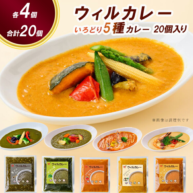 【ふるさと納税】【ウィルカレー】いろどり5種カレー 20個入 ※沖縄・離島への配送不可|愛知県春日井市