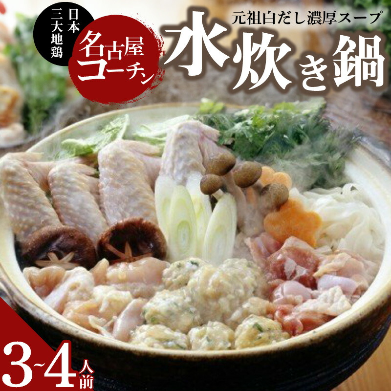 【ふるさと納税】元祖白だし濃厚スープ　名古屋コーチン水炊き鍋（3～4人前）