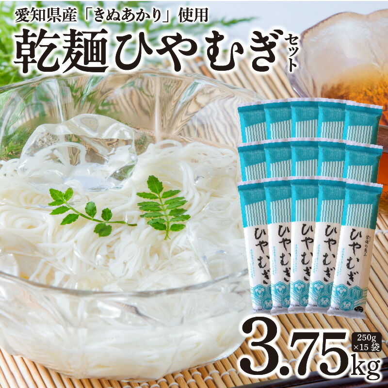 【ふるさと納税】 乾麺 碧海の恵み ひやむぎ 愛知県 徳用セット 3.75kg  250g × 15袋 夏 ざるひやむぎ 冬 かけひやむぎ 2人前 ～ 3人前 愛知県 碧南市 送料無料