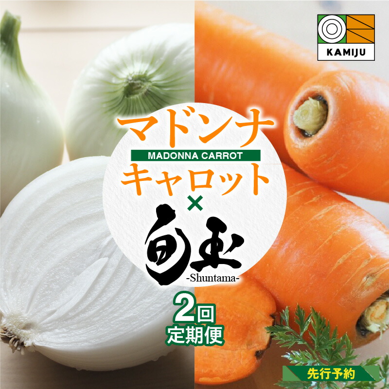 【ふるさと納税】＜フジテレビ『どっちのふるさと？』で紹介されました！＞ 【先行予約】にんじん 新玉ねぎ 定期便 2回 旬 美味しい マドンナキャロット 旬玉 たまねぎ 国産 野菜 こども 皮まで食べられる 栄養満点 ミネラル 愛知県 碧南市 神重農産 お取り寄せ 送料無料