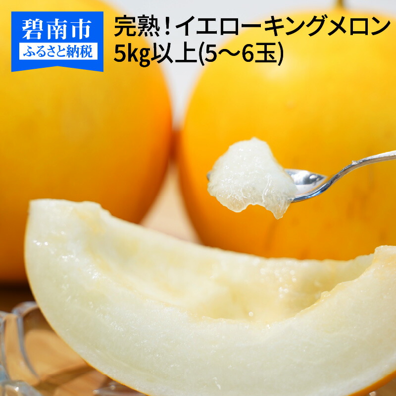 【ふるさと納税】 2025年発送 完熟 イエローキングメロン 5kg 以上 5玉～6玉 甘い 糖度 13～15 度 メロン おすそ分け 鈴良農園 愛知県 碧南市 送料無料