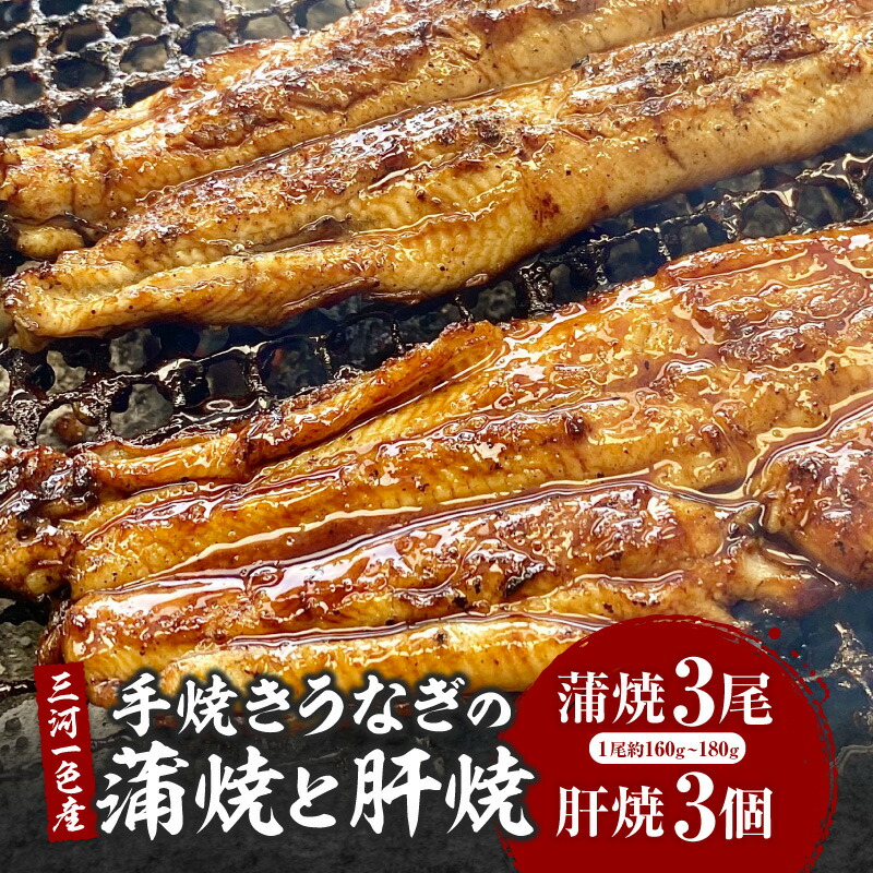 【ふるさと納税】三河一色産手焼きうなぎの蒲焼と肝焼【蒲焼パック冷凍×3尾、肝焼×3個】・M099 三河一色産 うなぎ 鰻の蒲焼き 蒲焼 鰻の肝焼き 肝焼き 山椒付き 大きめ 特産品 ブランド お惣菜 レトルト グルメ イベント 愛知県 西尾市 送料無料