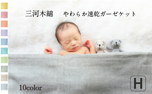 【ふるさと納税】G0303   5重織り やわらか 速乾   ガーゼ毛布  日本製   二分の一大きさ  140×100珊   選べる10色   三河綿織物   5重ガーゼ    綿100％   愛知県 蒲郡市  乳飲み子  もの言う花   ちびっ子    成年者に    保育園   ひざ掛け  毛布  おくるみ   生み出すこと祝賀会