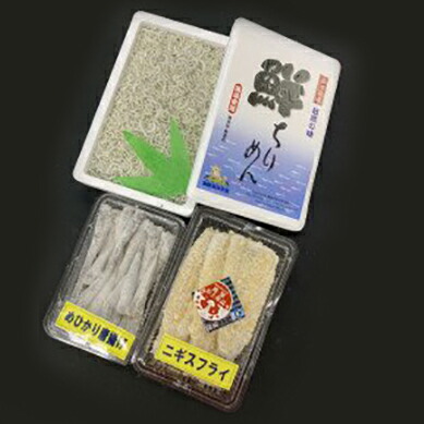 楽天市場 ふるさと納税 G0214 数量限定 蒲郡海鮮市場限定品 めひかり唐揚げ ニギスフライ ちりめんじゃこセット 愛知県蒲郡市